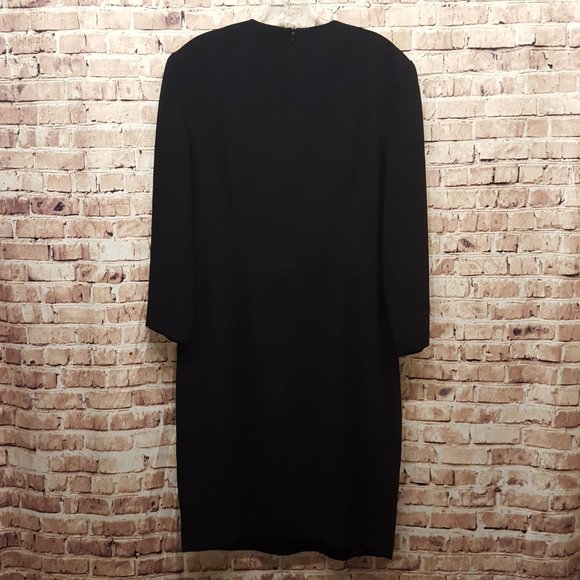 MariAnna Dress w/ attached Bolero Jacket Midi Career Black Size 12 - Picture 7 of 11
